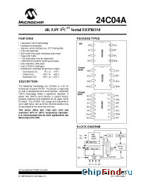 Datasheet 24C04A-EP manufacturer Microchip